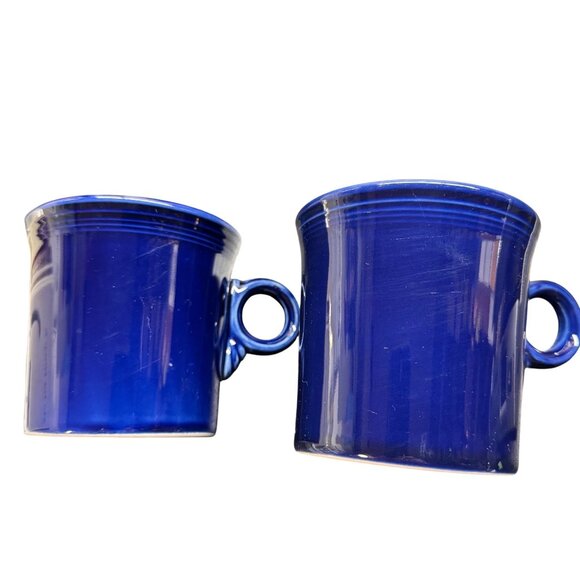 2 X Fiestaware Cobalt Blue Coffee Mugs O -Ring Handle- Homer Laughlin HLC USA - Picture 8 of 10